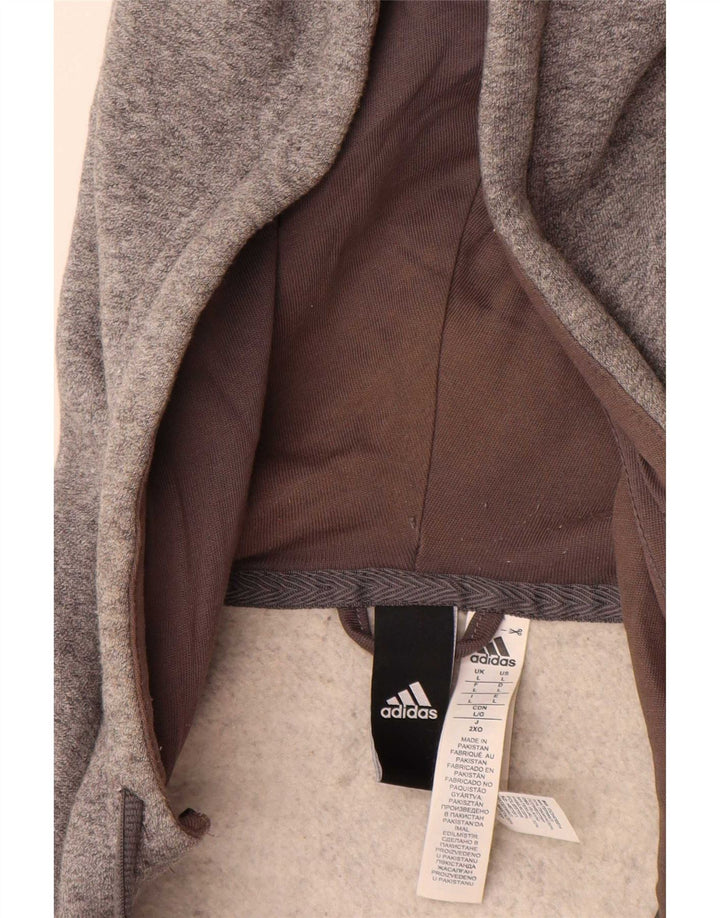 Adidas Herren-Kapuzenpullover mit Reißverschluss, groß, graue Baumwolle