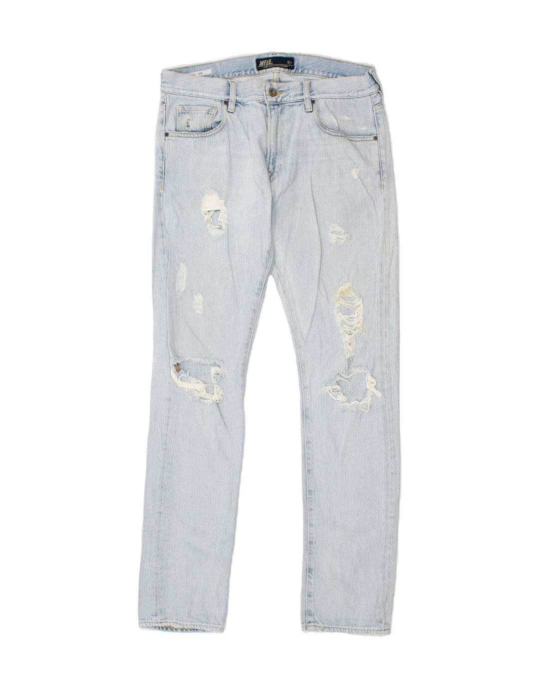 RIFLE Mens Distressed Slim Jeans W32 L33 Blue Cotton Vintage Rifle and Second-Hand Rifle from Messina Hembry 