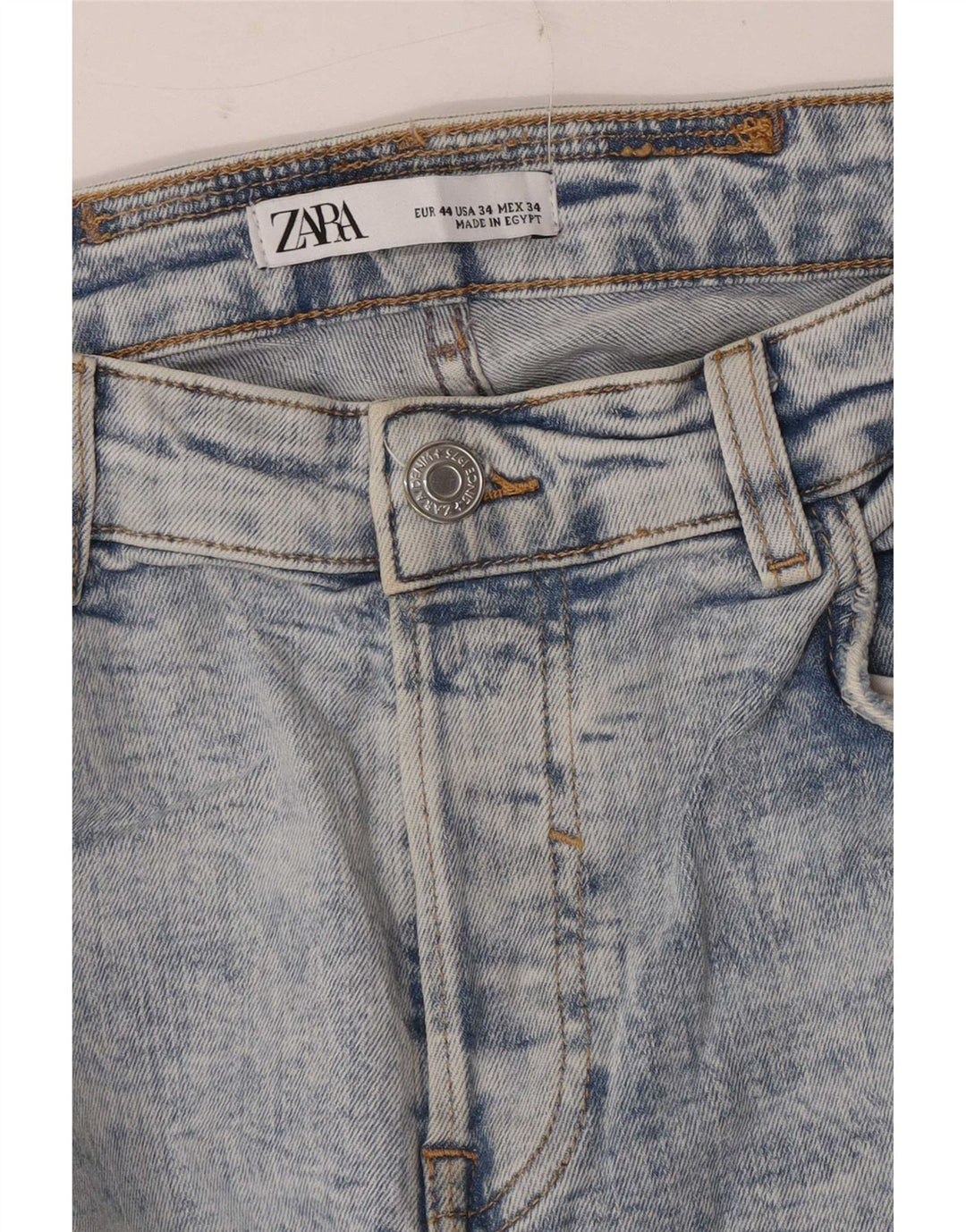 Zara Herren Distressed Slim Jeans EU 44 Large W34 L28 Blau