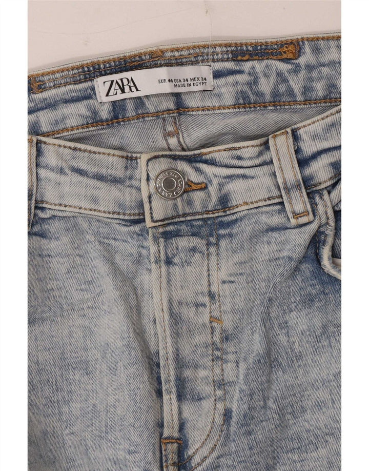Zara Herren Distressed Slim Jeans EU 44 Large W34 L28 Blau