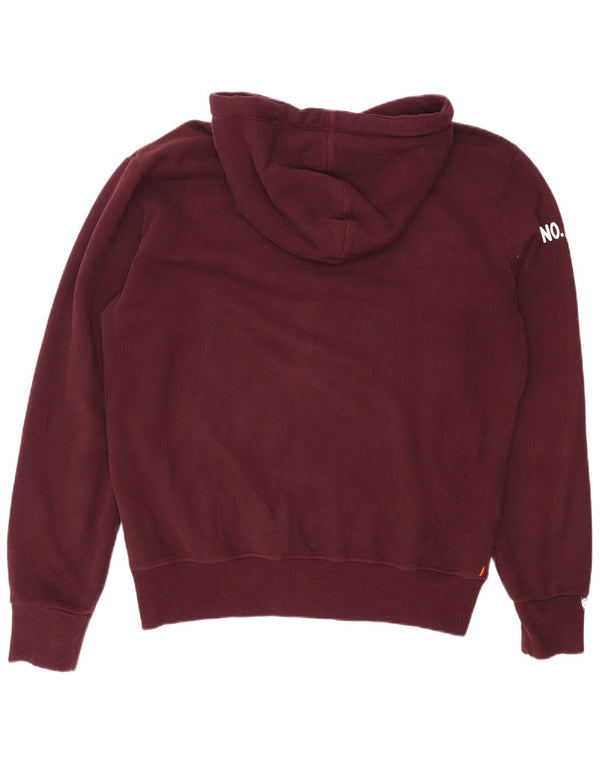 Superdry Herren-Kapuzenpullover mit grafischem Reißverschluss, Größe 2XL, Burgunderrot, Baumwolle