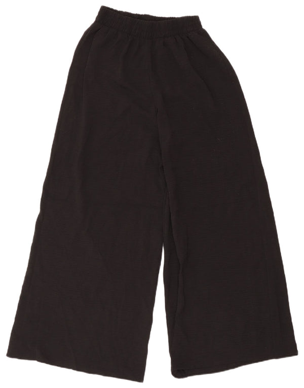 Zara Damen Freizeithose mit weitem Bein, Größe S, W26, L28, Schwarz, Polyester