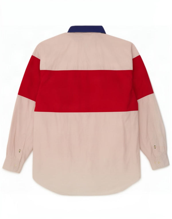 Tommy Hilfiger Herrenhemd, groß, weiße Colourblock-Baumwolle