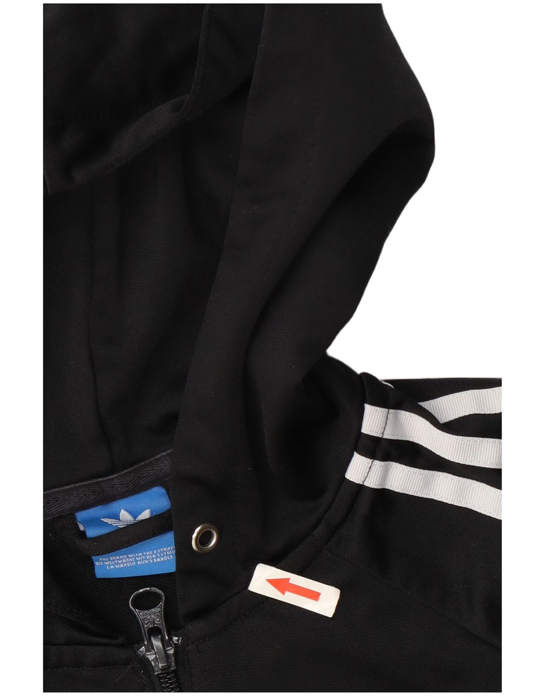 Adidas Damen Graphic Zip Hoodie Pullover UK 12 Medium Schwarz Polyester