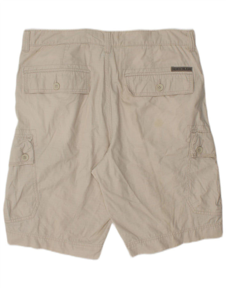 Calvin Klein Herren Cargoshorts W34 Large Beige Baumwolle