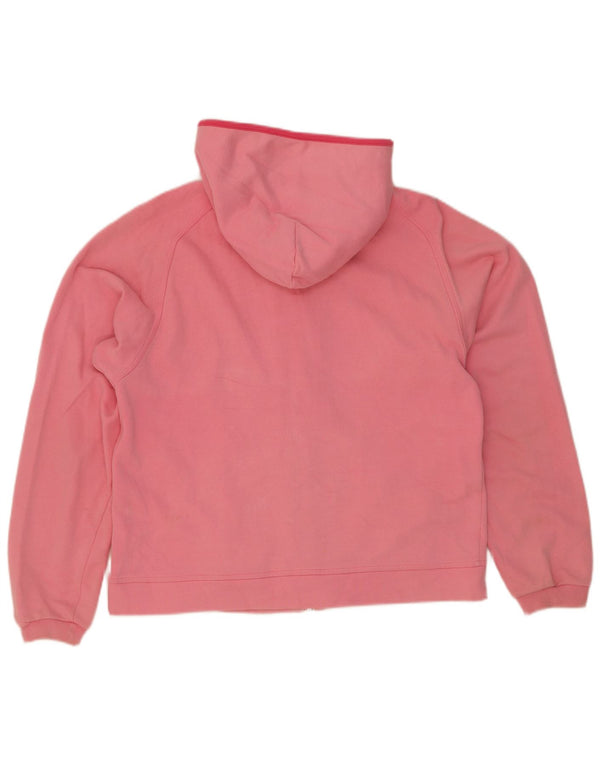 Champion Womens Zip Hoodie Pullover UK 14 Mittelrosa Baumwolle