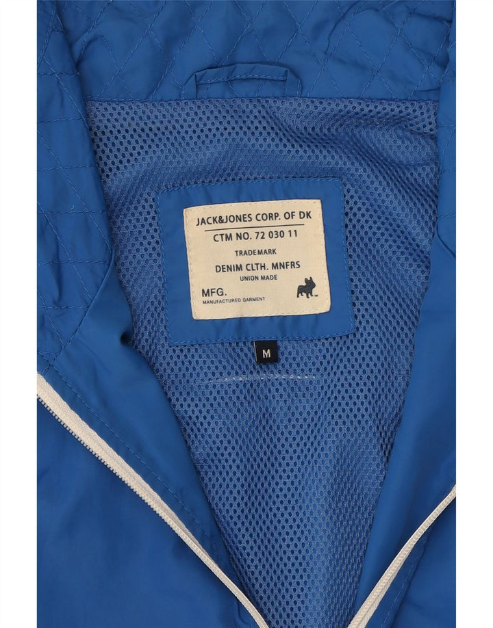 JACK & JONES Mens Rain Jacket UK 38 Medium Blue Polyester