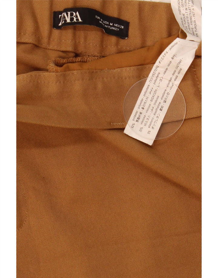 Schmale, kurze Hose von Zara für Damen, mittelgroß, W28, L25, braun, Polyester