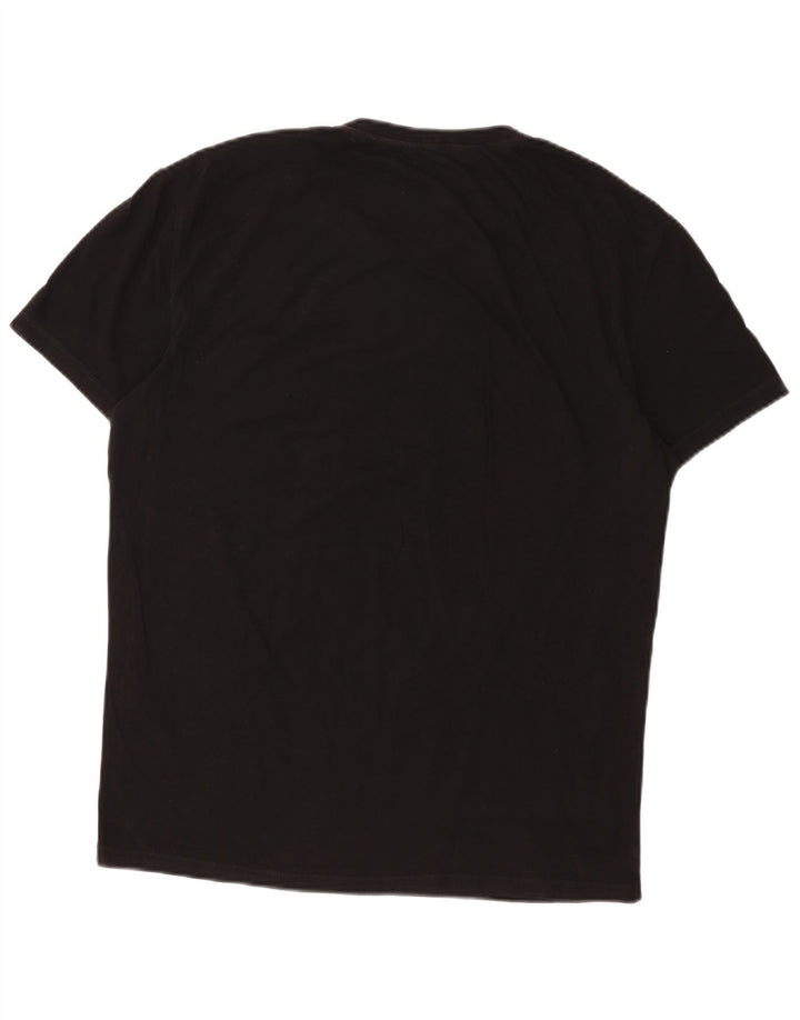Armani Exchange Herren Grafik-T-Shirt-Oberteil aus mittelschwarzer Baumwolle