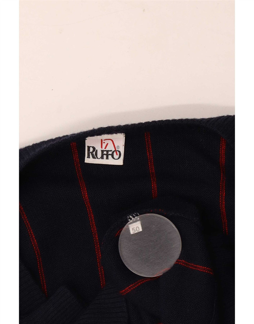 RUFF0 Herren-Strickjacke IT 50 Mittelmarineblau gestreift