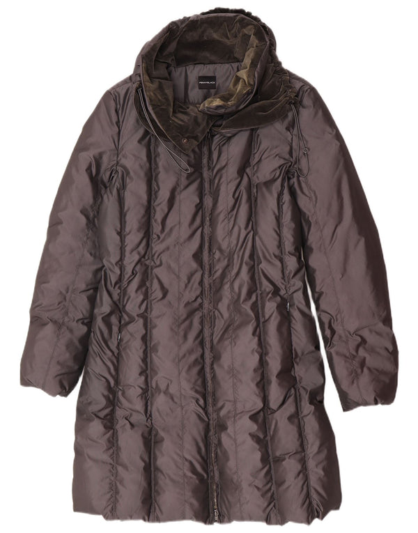 Penny Black Wattierter Damenmantel mit Kapuze, UK 12, Mittelgrau