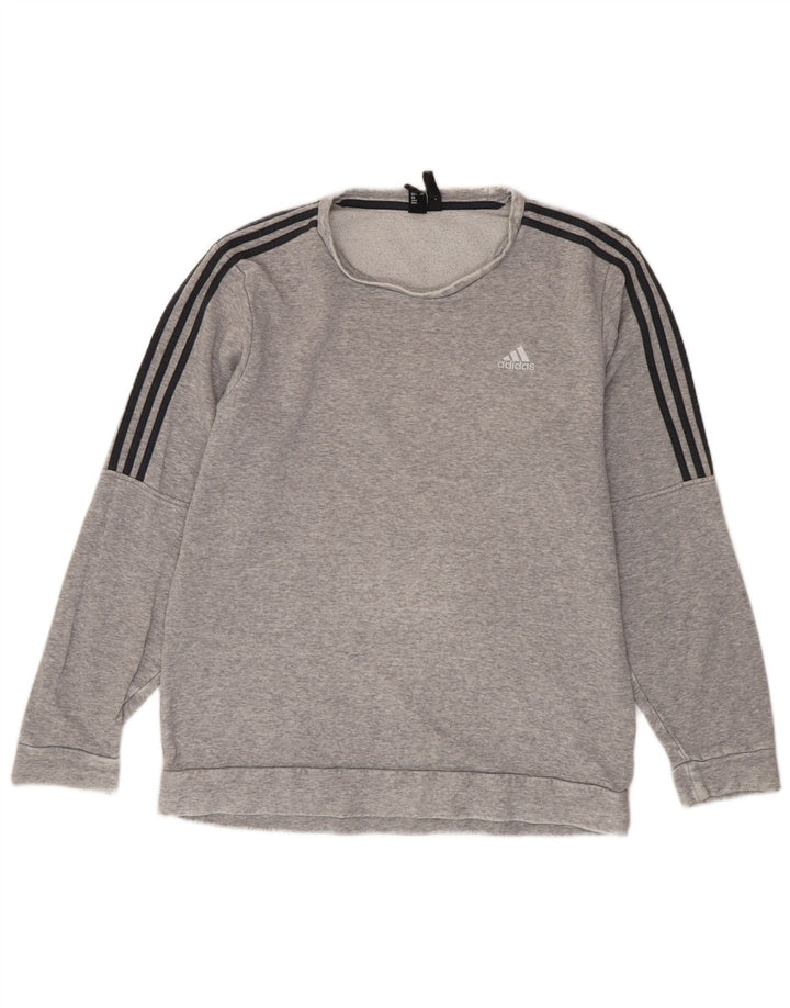 ADIDAS Herren-Sweatshirt-Pullover, große grau gefleckte Baumwolle