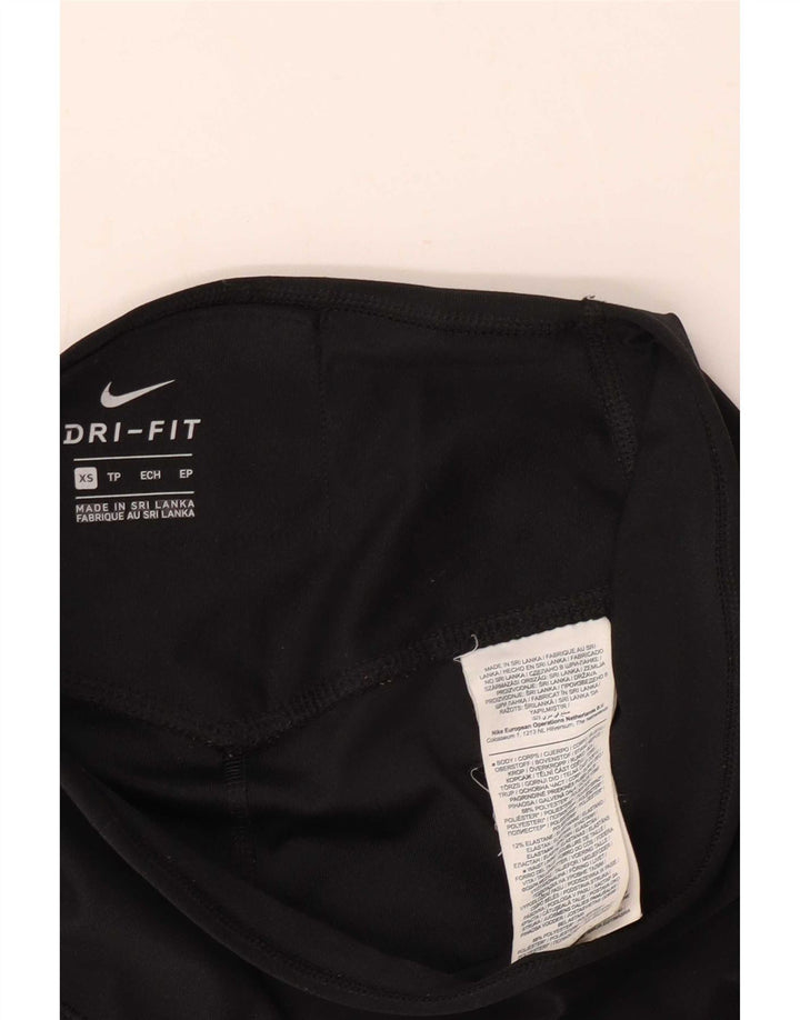 Nike Damen Dri Fit Graphic Leggings UK 4 XS Schwarz Polyester