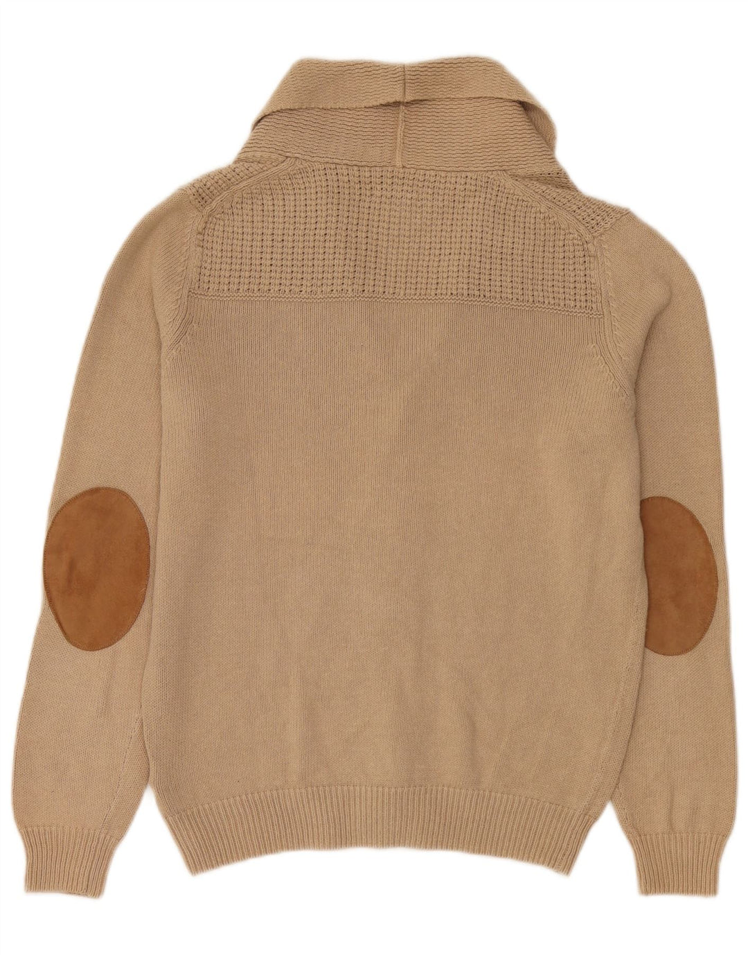 Massimo Dutti Herren-Cardigan-Pullover aus mittelbeiger Baumwolle