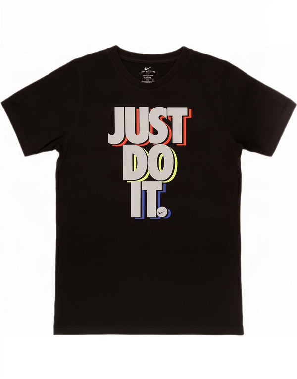 Nike Jungen T-Shirt mit Grafik, 13–14 Jahre, XL, schwarze Baumwolle
