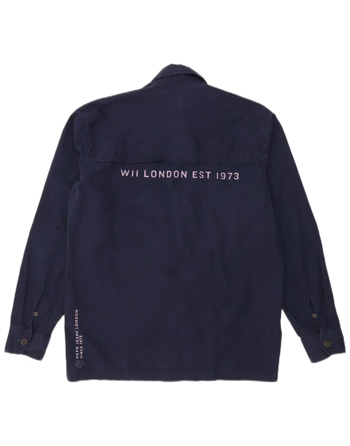 PEPE JEANS Herren-Grafikhemd, klein, marineblau, Baumwolle