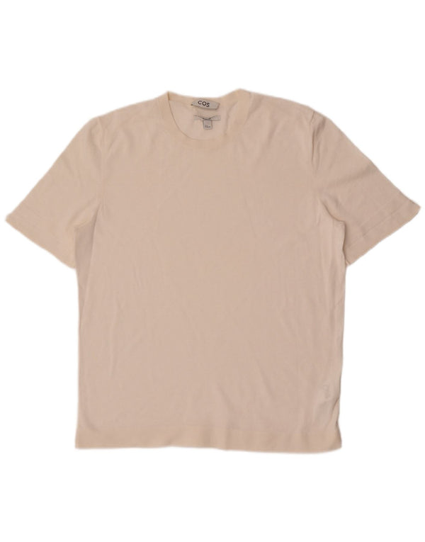 Cos Womens Regular T-Shirt Top UK 14 Mittelweiße Baumwolle