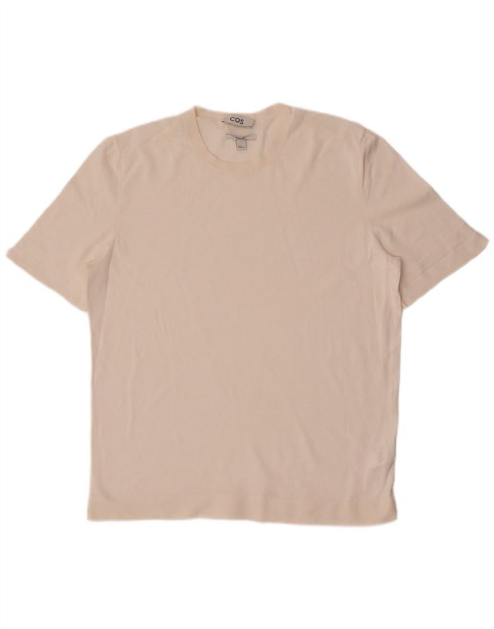 Cos Womens Regular T-Shirt Top UK 14 Mittelweiße Baumwolle