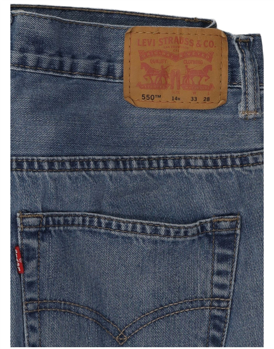 LEVI'S Jungen 550 Relaxed Fit Straight Jeans 13–14 Jahre W33 L28 Blaue Baumwolle