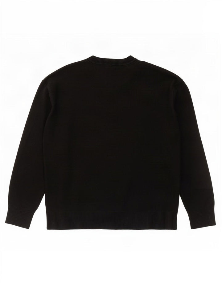 Zara Herren-Pullover mit Rundhalsausschnitt, groß, schwarze Viskose
