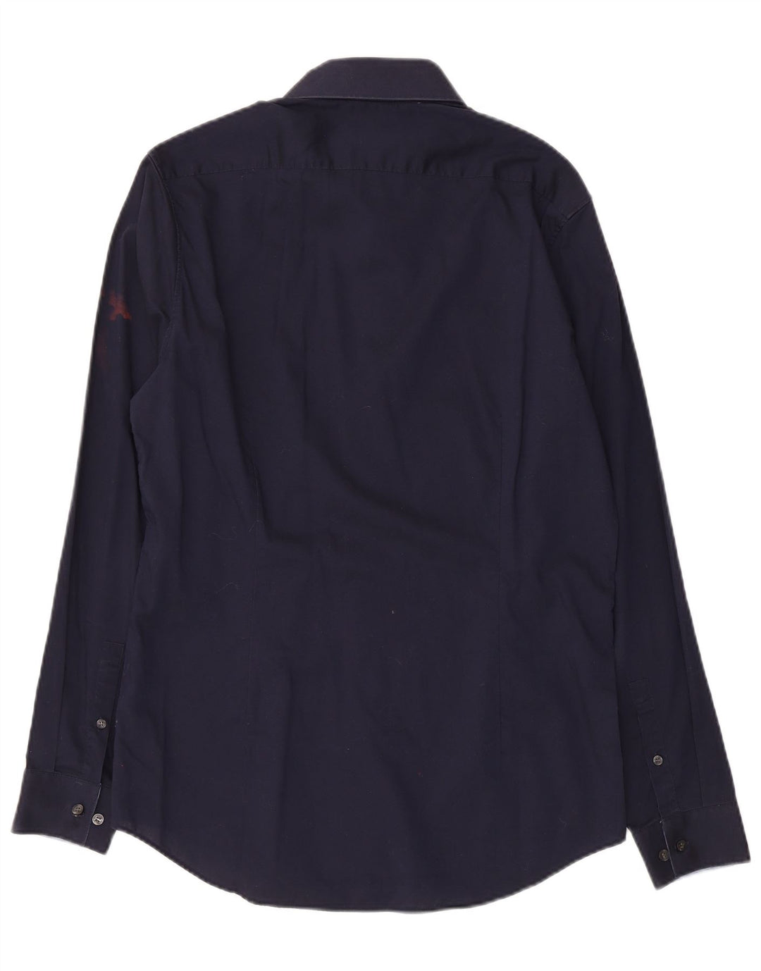 Calvin Klein Herren-Hemd, tailliert, Größe 39, 15 1/2, mittelgroß, marineblau, Baumwolle