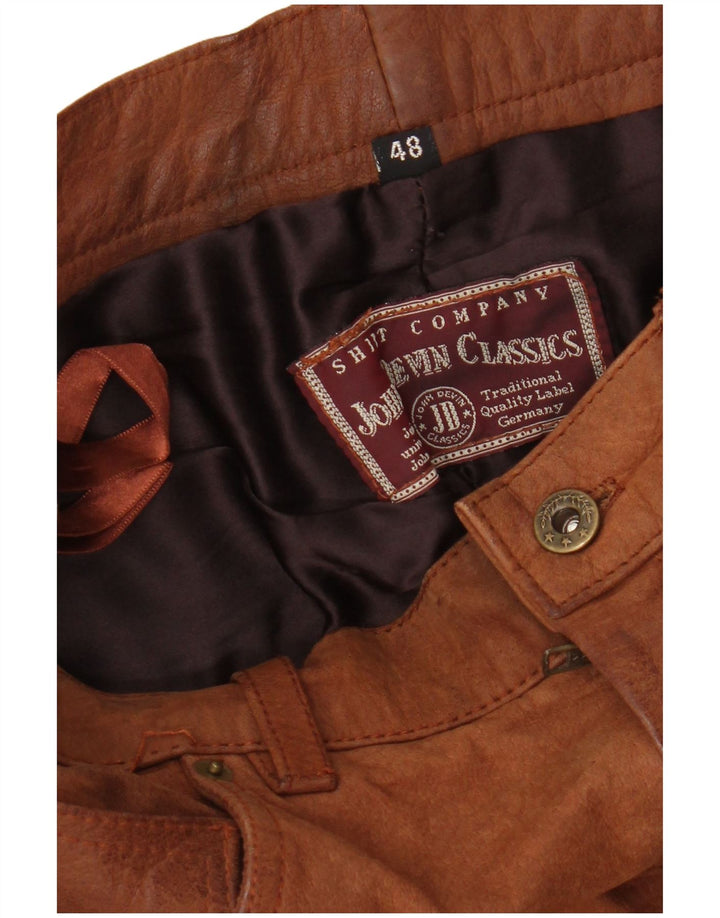 John Devin Classics Herren gerade Wildlederhose IT 48 Medium W32 L28 Braun