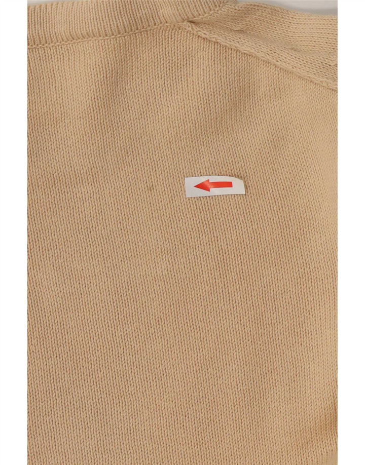 Calvin Klein Damen-Pullover mit normaler Passform und Rundhalsausschnitt, Gr. 12, Mittelbeige