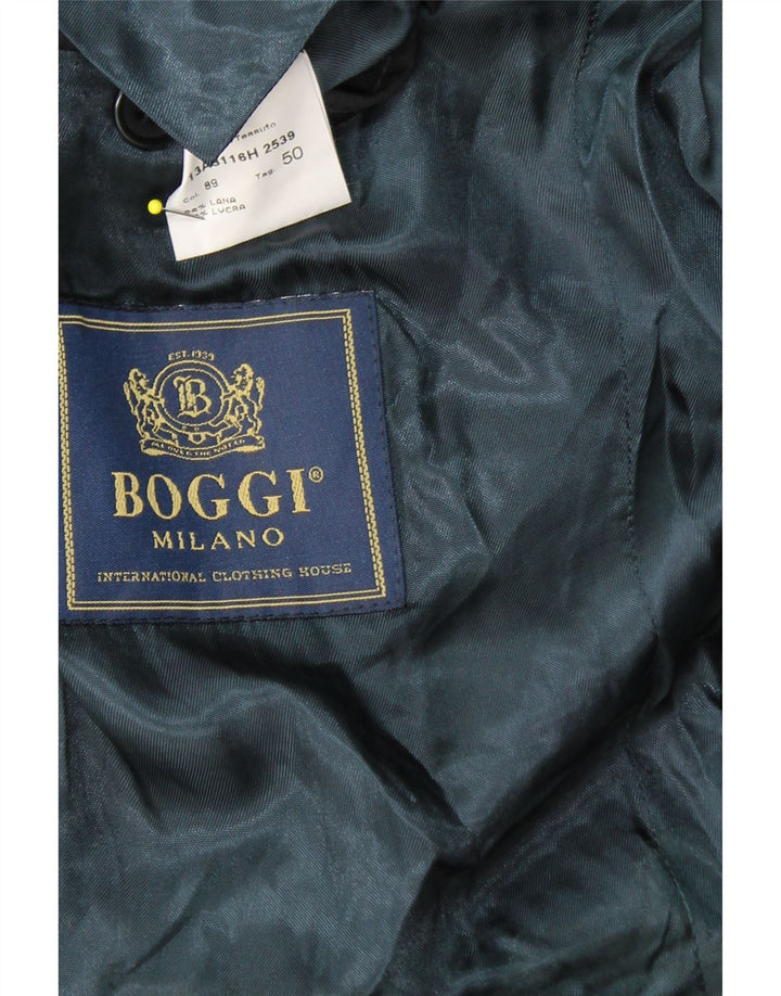 BOGGI Herren-Blazer mit 3 Knöpfen, IT 50, große, schwarz gestreifte Wolle