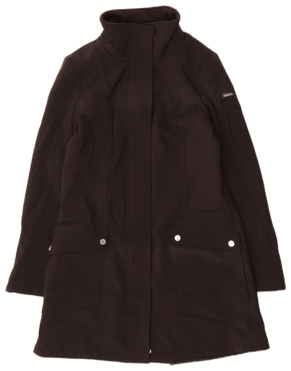 Calvin Klein Damen Regenmantel UK 10 Small Schwarz Polyester