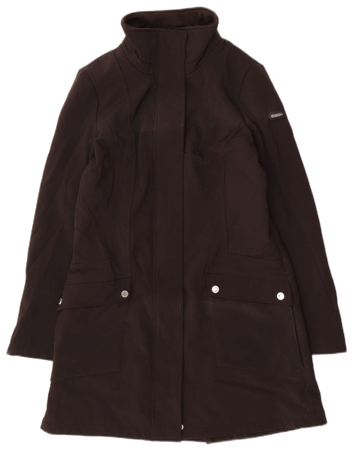 Calvin Klein Damen Regenmantel UK 10 Small Schwarz Polyester
