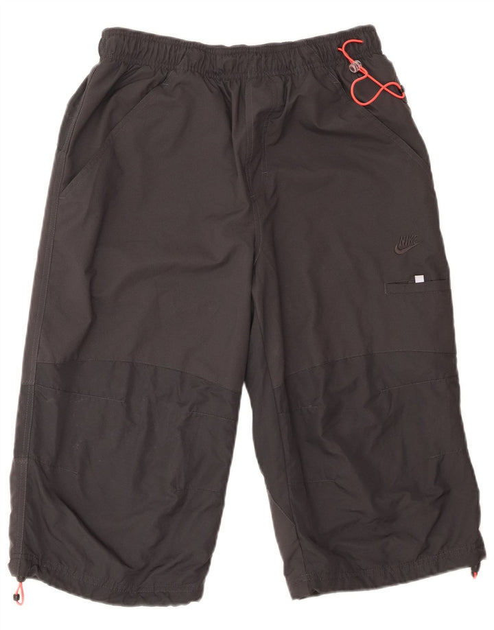 Nike Herren-Sport-Bermuda-Shorts mit Grafik, Größe S, graues Farbblock-Polyester