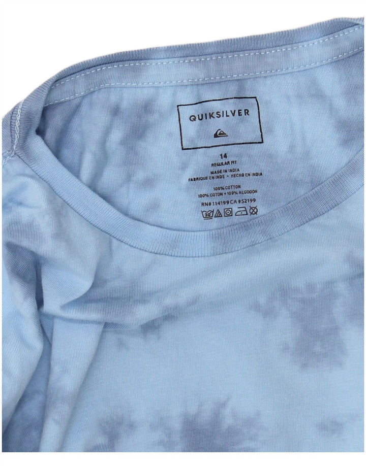 Quiksilver Jungen-Pullover-Trainingsanzugoberteil mit normaler Passform, 13–14 Jahre, blaues Batikmuster
