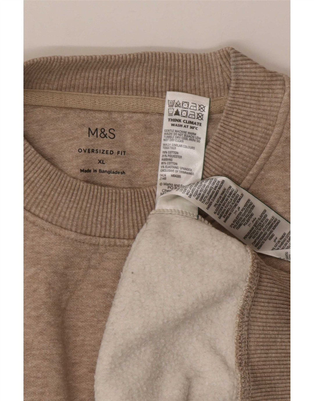 Marks & Spencer Herren-Sweatshirt in Übergröße, XL, grau meliert, Baumwolle
