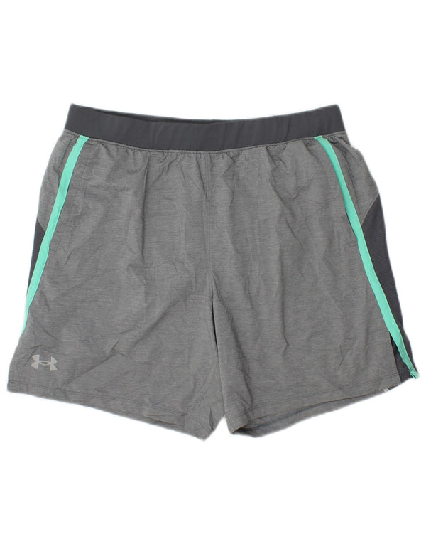 Under Armour Damen Sportshorts UK 16 Large Grau Colourblock