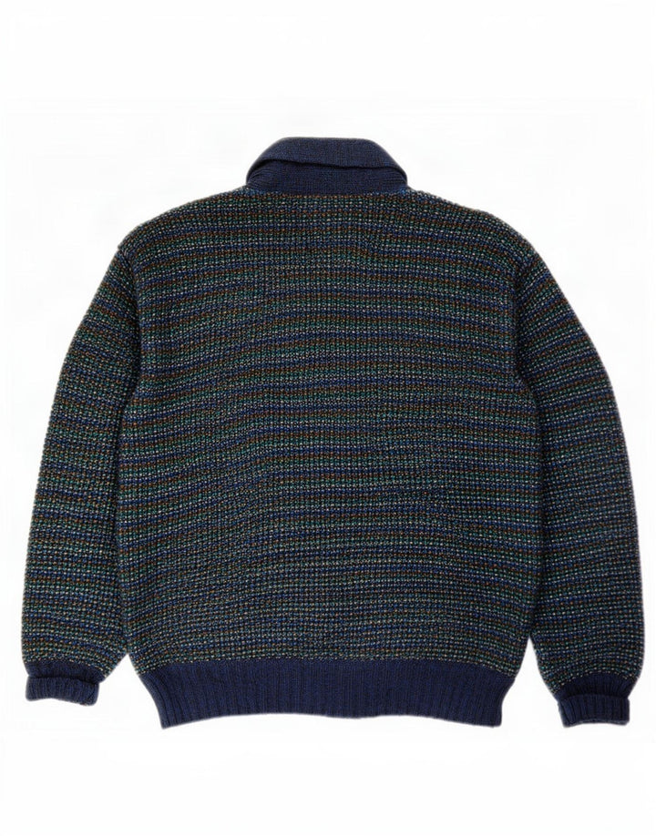 Missoni Herren-Strickjacke, mittelgroß, mehrfarbig, gestreift, Wolle