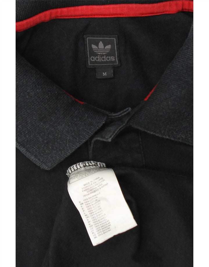 Adidas Herren-Poloshirt, mittelgroß, Schwarz, Colourblock-Baumwolle