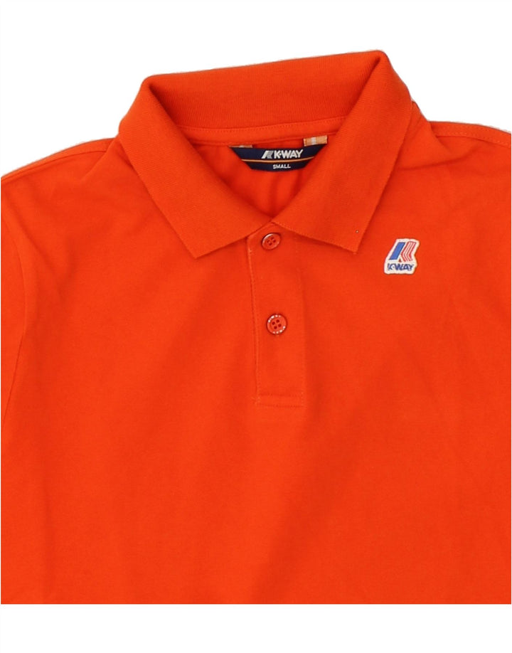K-WAY Mens Polo Shirt Small Orange Cotton Vintage K-Way and Second-Hand K-Way from Messina Hembry 