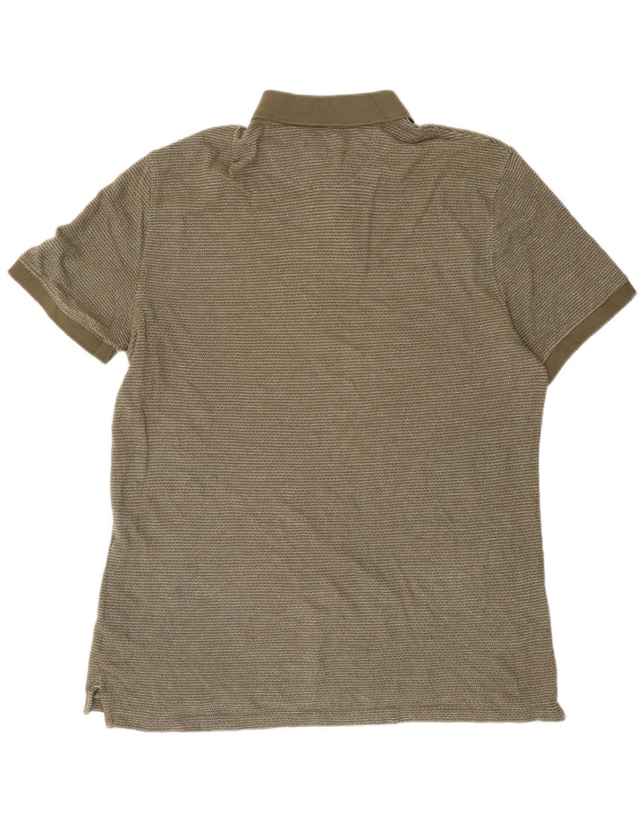 White Stuff Herren-Poloshirt XL, Khaki, gestreift, Baumwolle