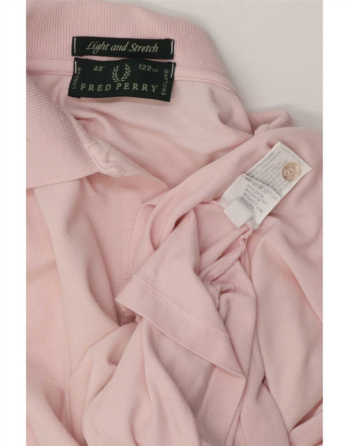 Fred Perry Herren-Poloshirt, groß, rosa gestreift, Baumwolle