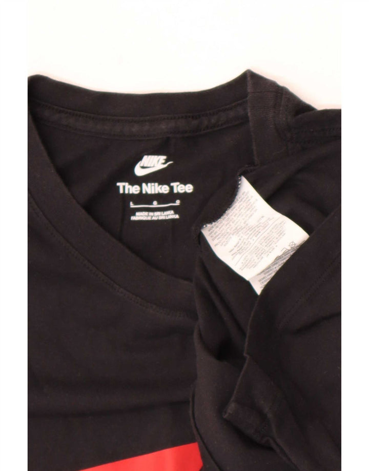 Nike Herren-T-Shirt mit Grafik, groß, aus schwarzer Baumwolle
