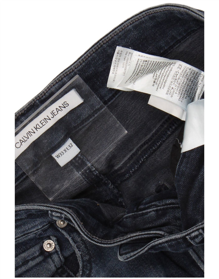 CALVIN KLEIN Herren Slim Jeans W33 L32 Marineblaue Baumwolle