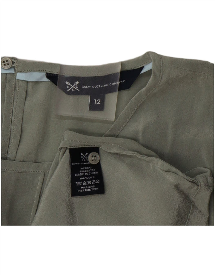 Crew Clothing Damen-Blusenoberteil, UK 12, mittelgrüne Seide