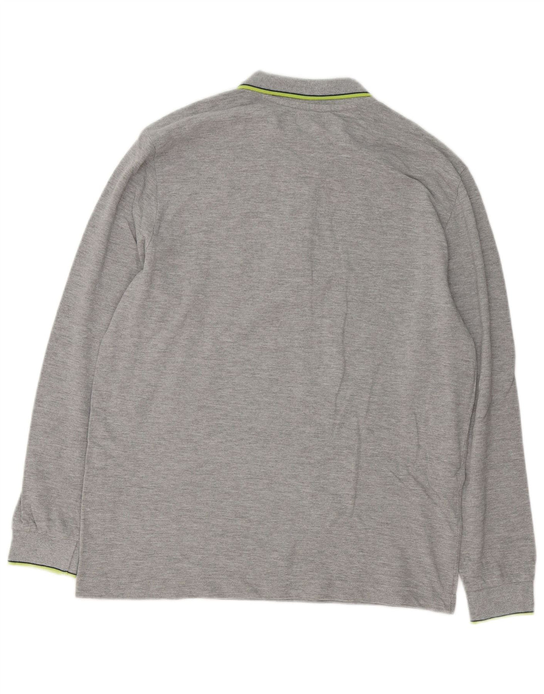 Kappa Herren Langarm-Poloshirt mit normaler Passform, große graue Baumwolle