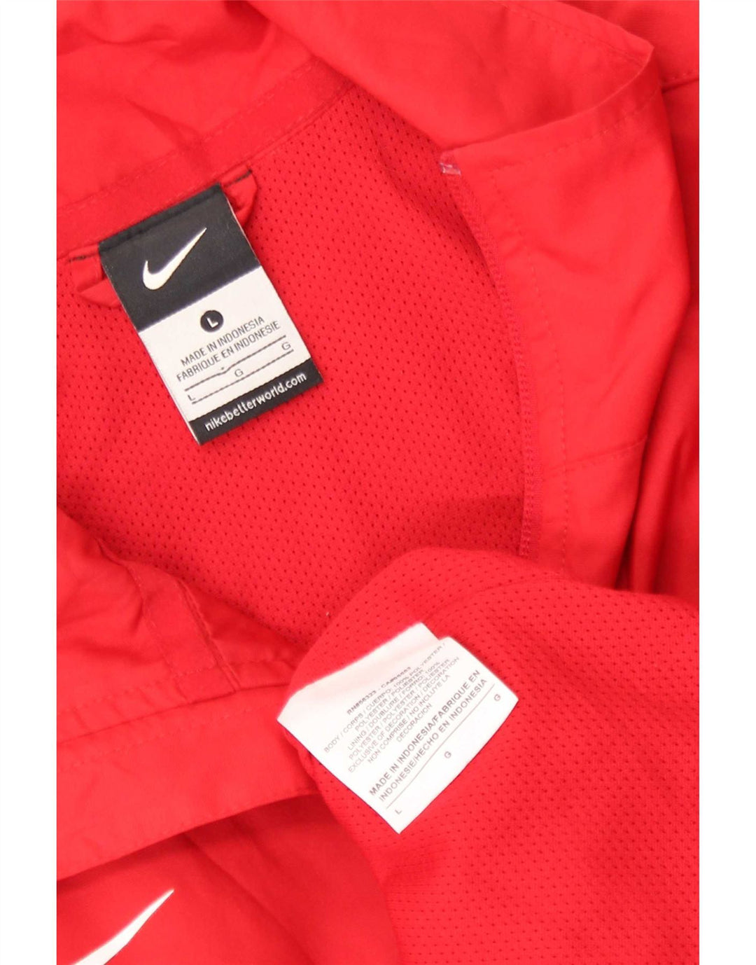 Nike Herren-Trainingsanzug-Top-Jacke, großes rotes Farbblock-Polyester