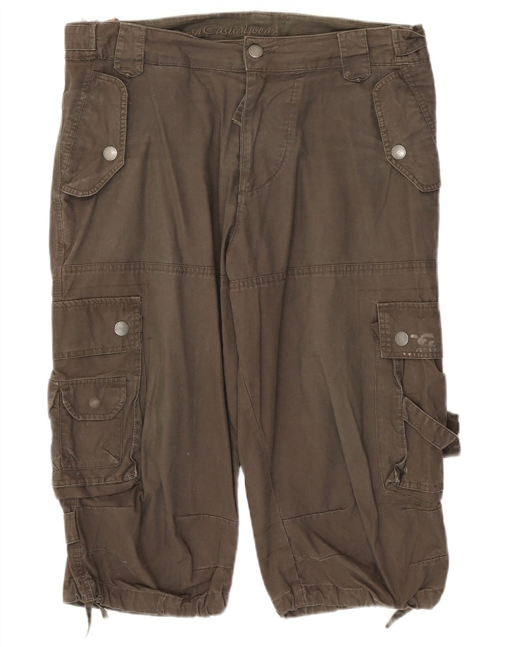 Zara Herren Cargoshorts EU 42 Large W32 Khaki Baumwolle