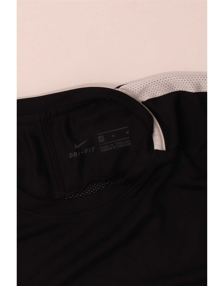 Nike Herren Dri Fit T-Shirt Top Mittelschwarzes Colourblock-Polyester