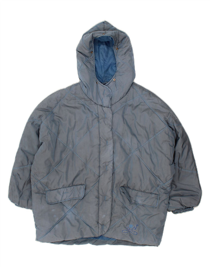 NORDICA Womens Hooded Padded Jacket IT 46 Large Blue Polyamide Vintage Nordica and Second-Hand Nordica from Messina Hembry 