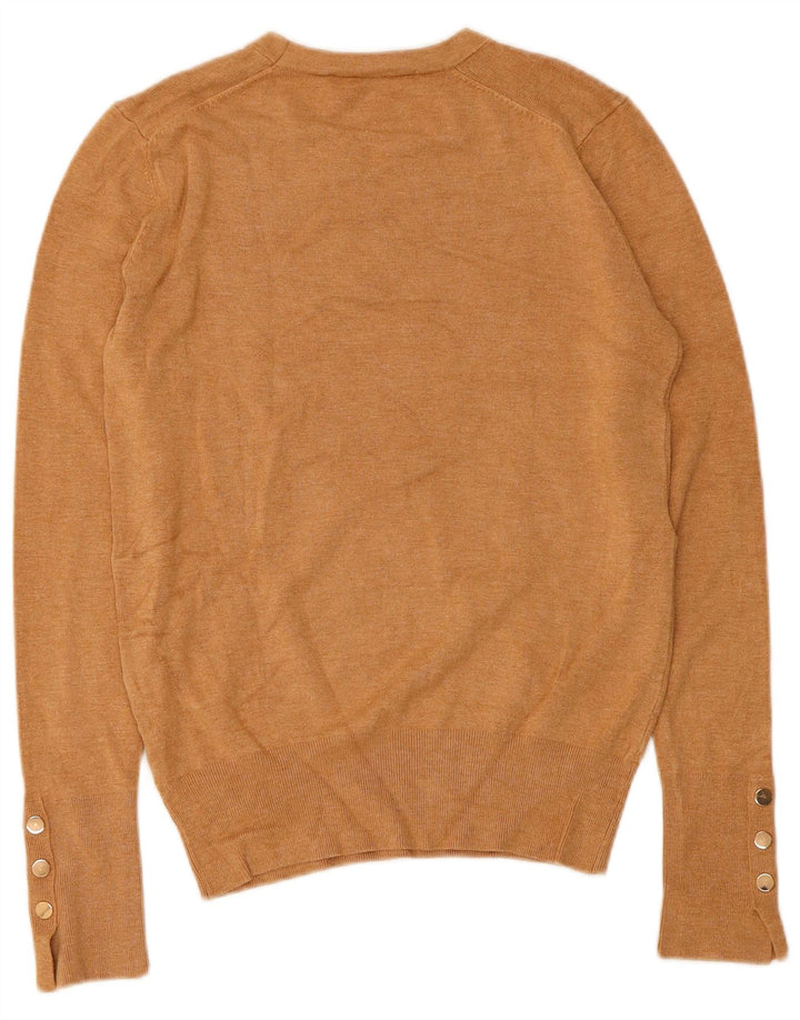 Zara Damen-Pullover mit Rundhalsausschnitt, Gr. 40, Größe L, Beige