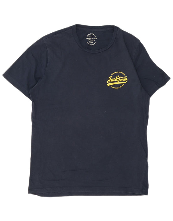 Jack & Jones Herren-T-Shirt mit Grafik, XL, Marineblau, Baumwolle