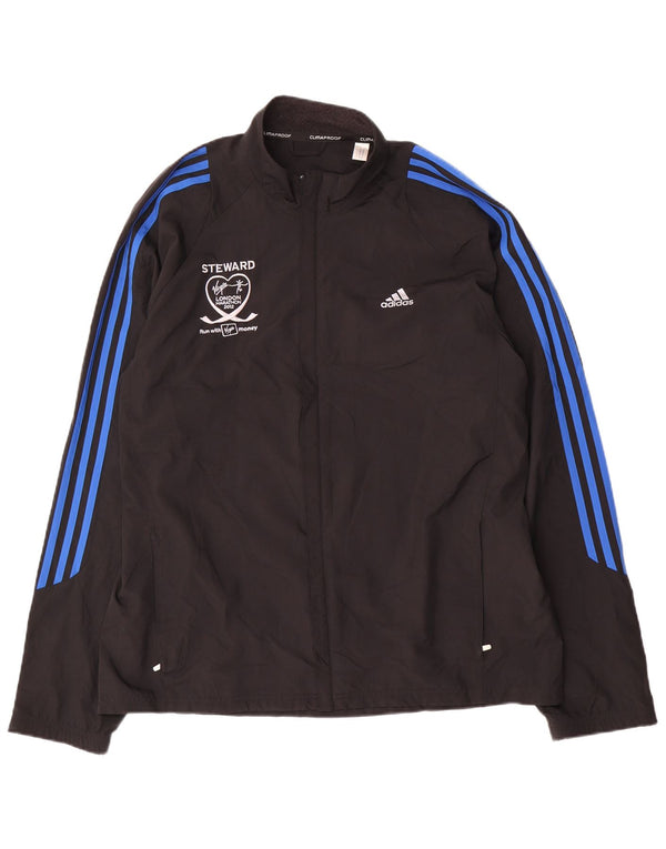 Adidas Herren Graphic Regenjacke UK 40 Large Schwarz Polyester
